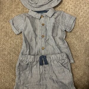 Striped Kids Matching Set with Hat